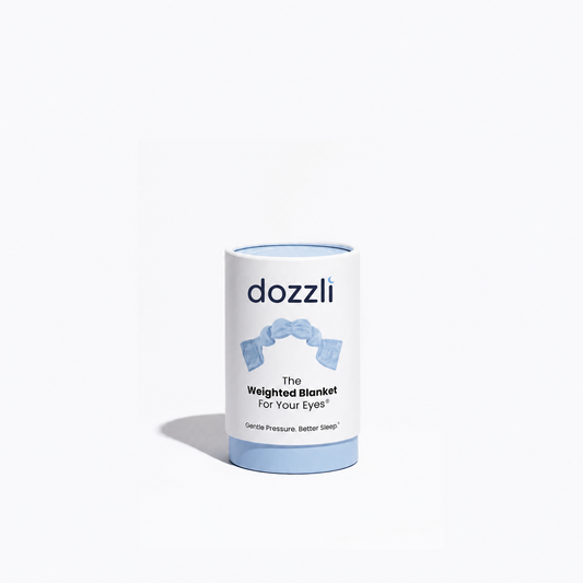 Dozzli weighted sleep mask, strap-free design shown flat